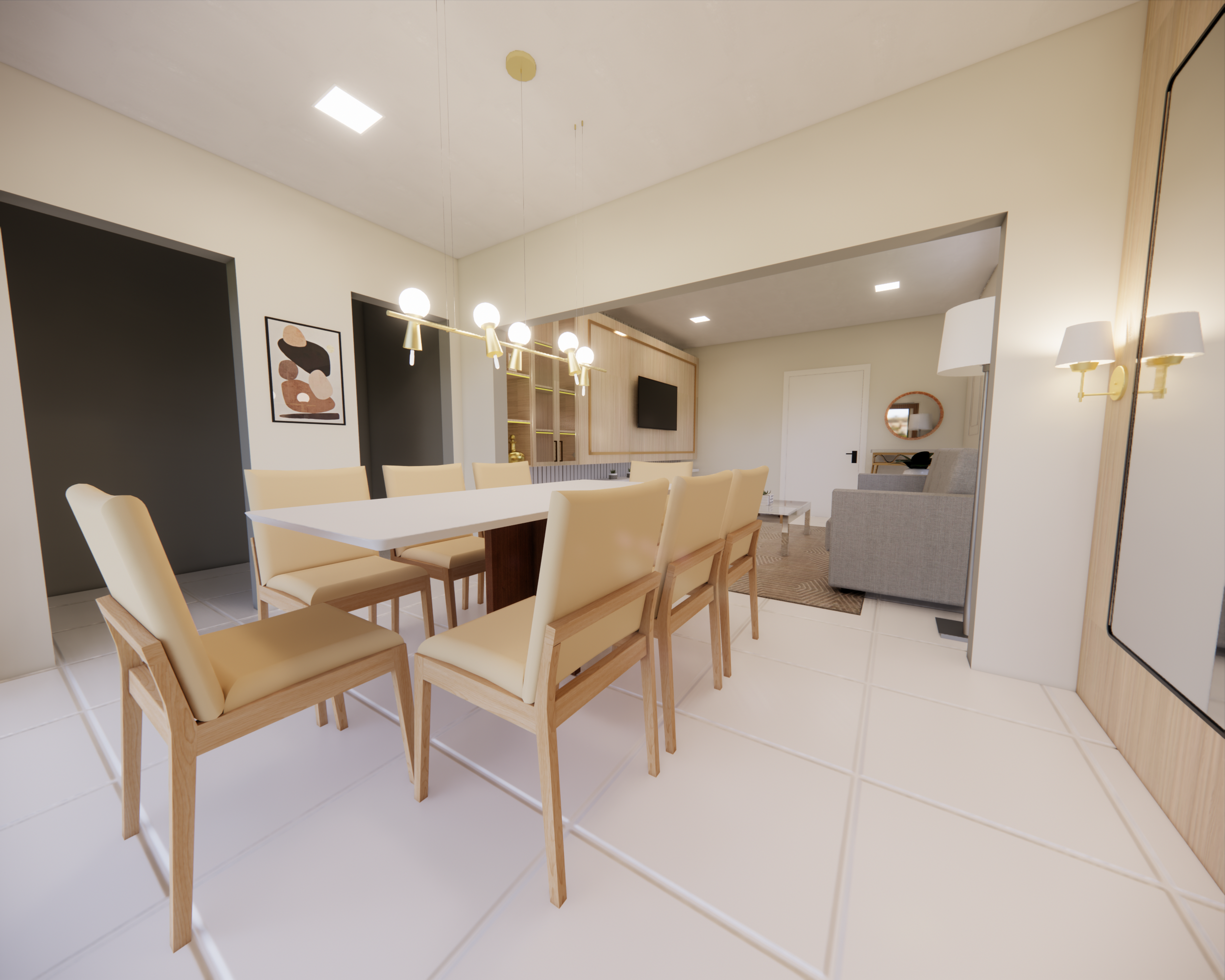 Sala de Estar, Jantar e Varanda (Novo Hamburgo – RS)