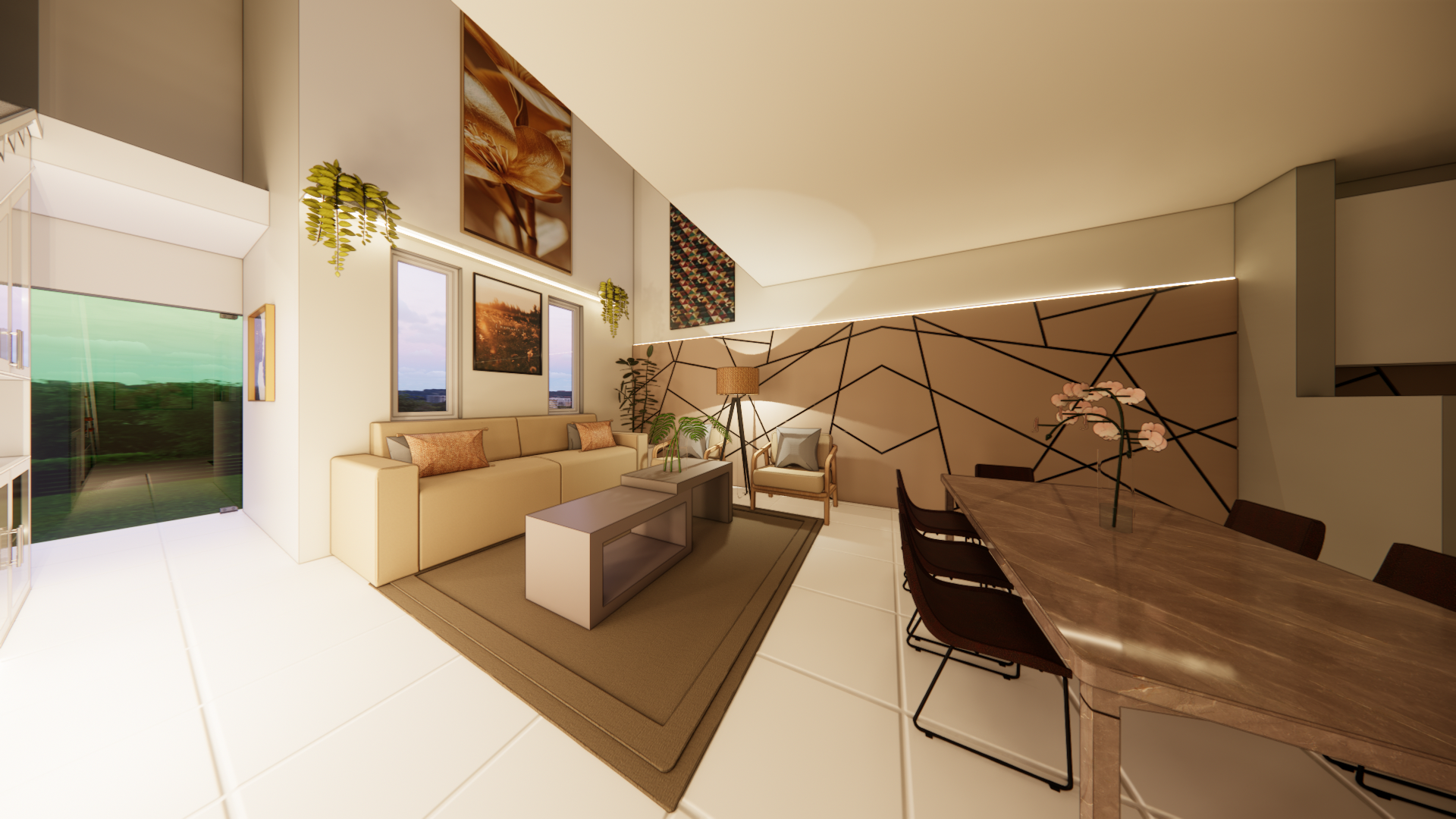 Sala de Estar e Jantar Integradas (Brasília – DF)