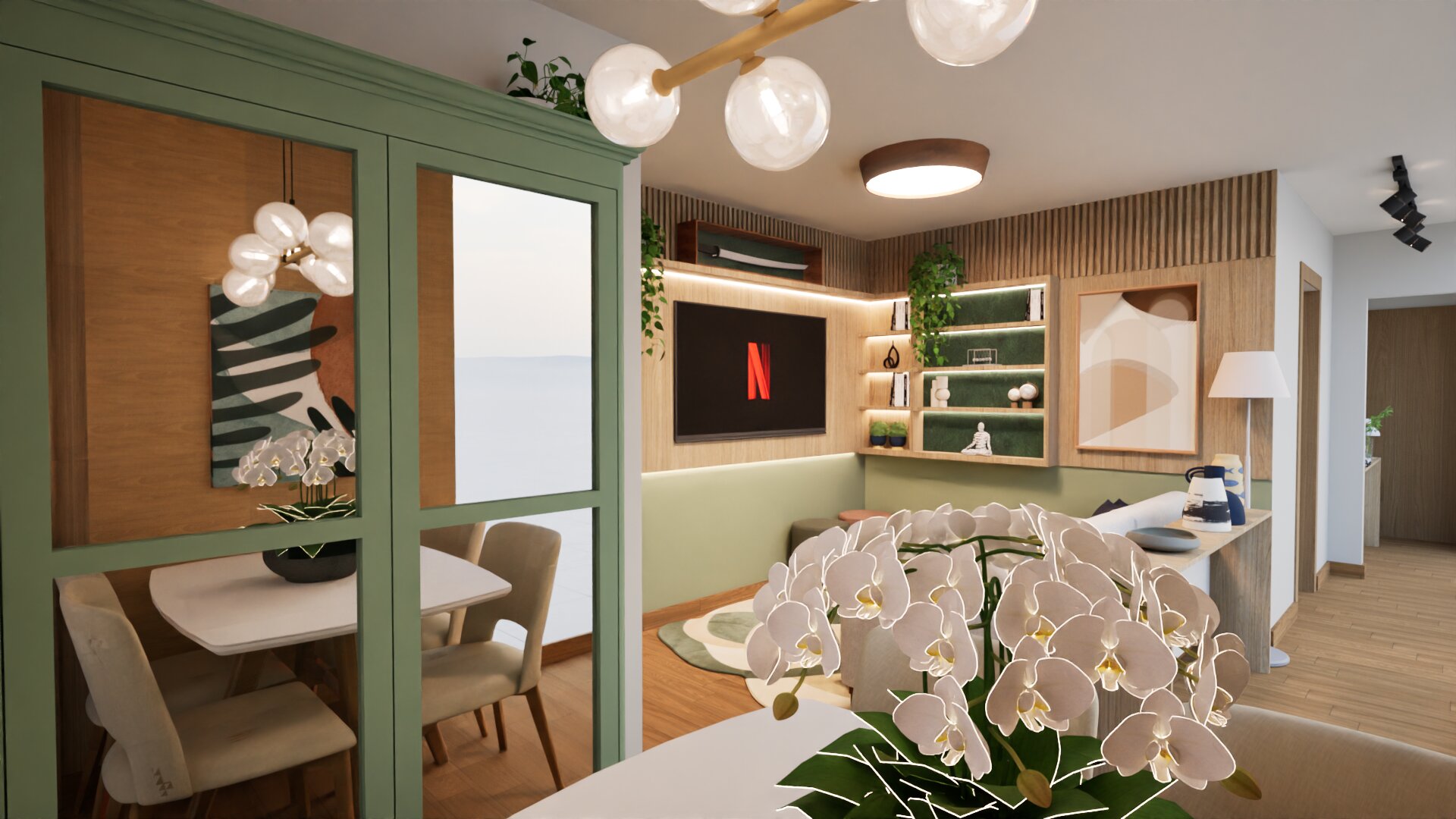 Sala de Estar e Jantar, Quarto Casal, Banheiro e Lavabo (Vitória – ES)